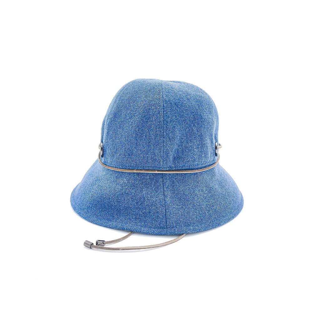 doria-1905-dalida-cloche-sfoderata-arrotolabile-cotone-indaco image 4