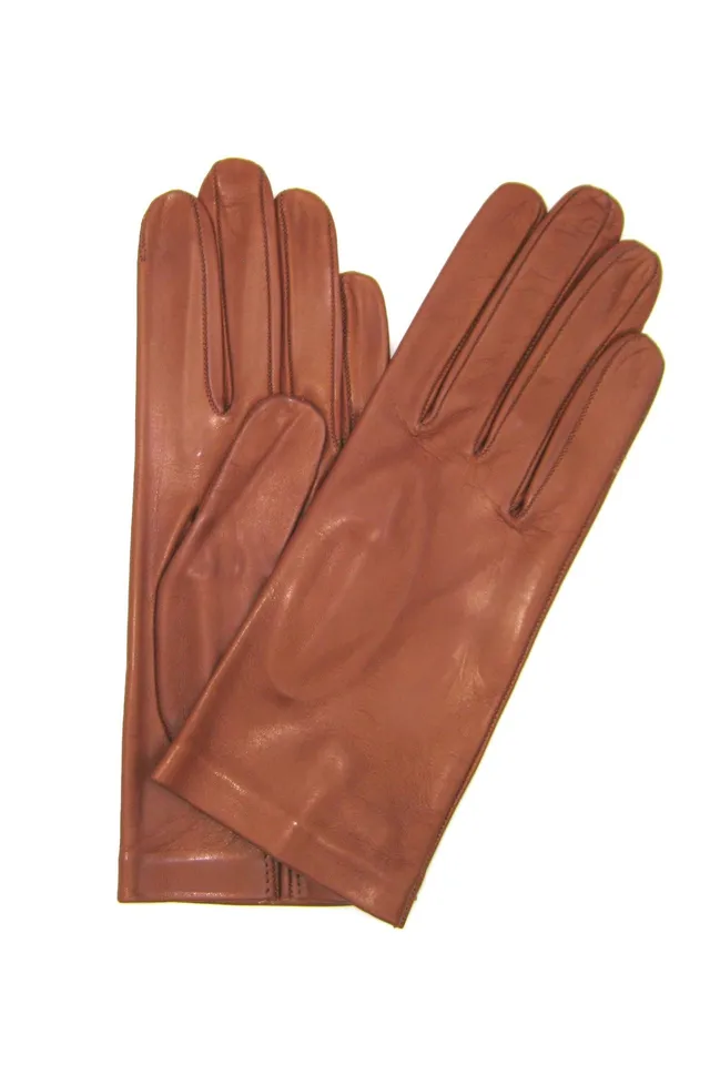 sermoneta-gloves-guanto-classico-2bt-in-nappa-foderato-di-seta-cognac image 1