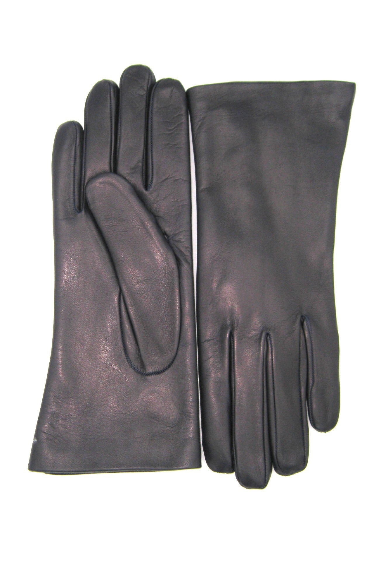 sermoneta-gloves-guanto-nappa-foderato-lapin-2bt-navy-classico-donna image 2