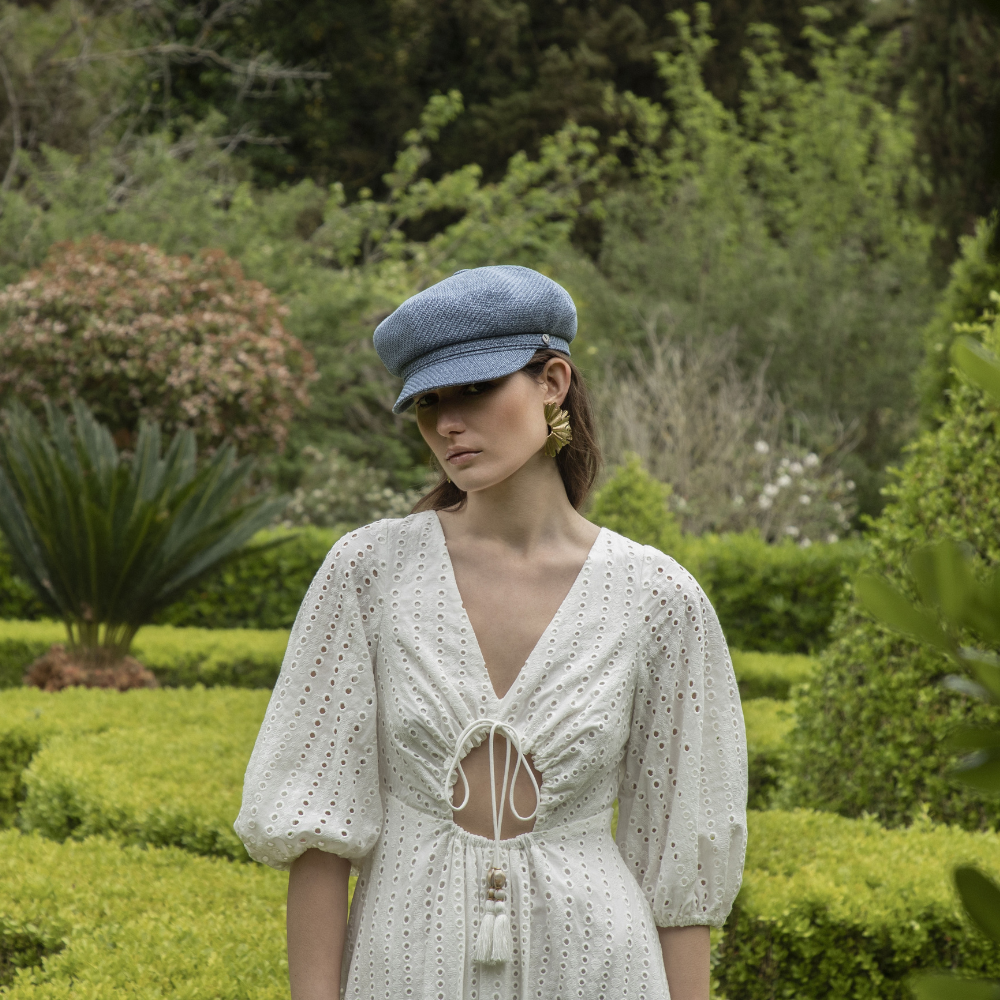 doria-1905-sailor-berretto-marinaio-donna-in-tweed-indaco image 2