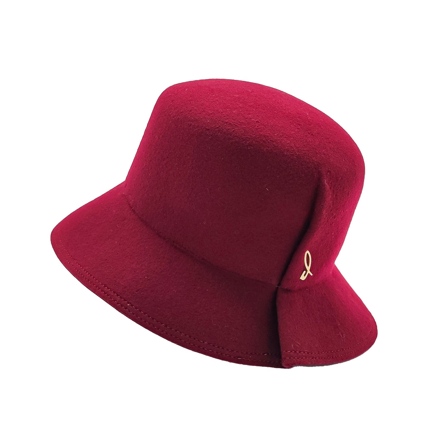 doria-1905-dalida-cloche-arrotolabile-in-feltro-di-lana-rosso-porto image 1