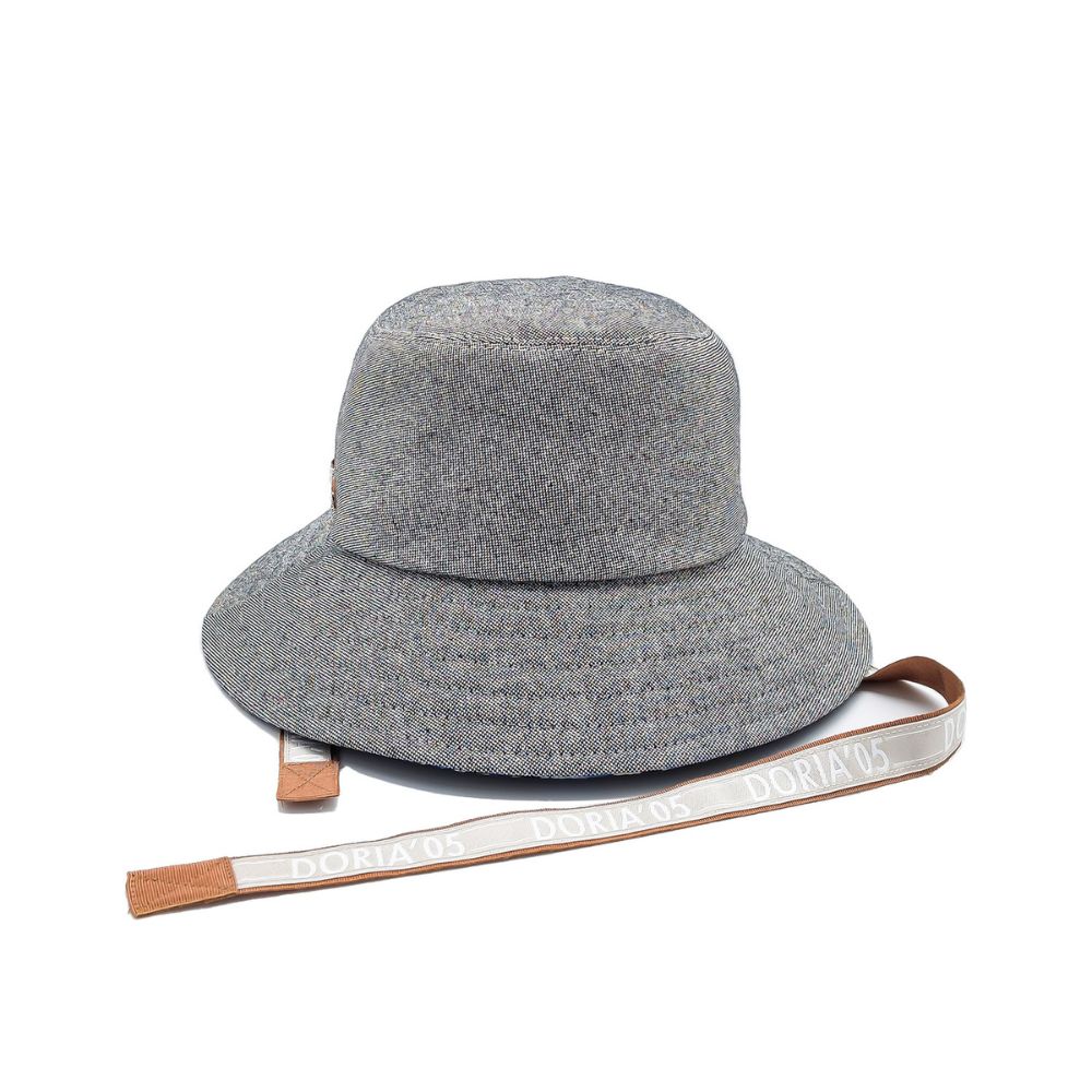 doria-1905-orano-cappello-bucket-reversibile-in-canvas-cotone-grigio-safari image 3