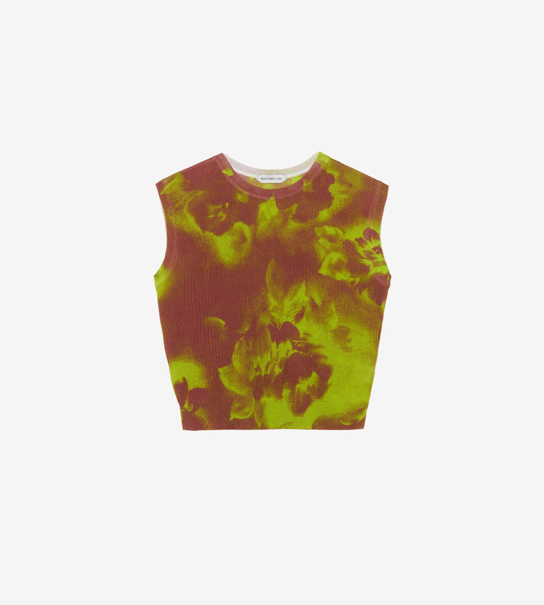 mantero-1902-meghan-top-di-maglia-in-cotone-cropped-girocollo-a-costine-stampato image 1