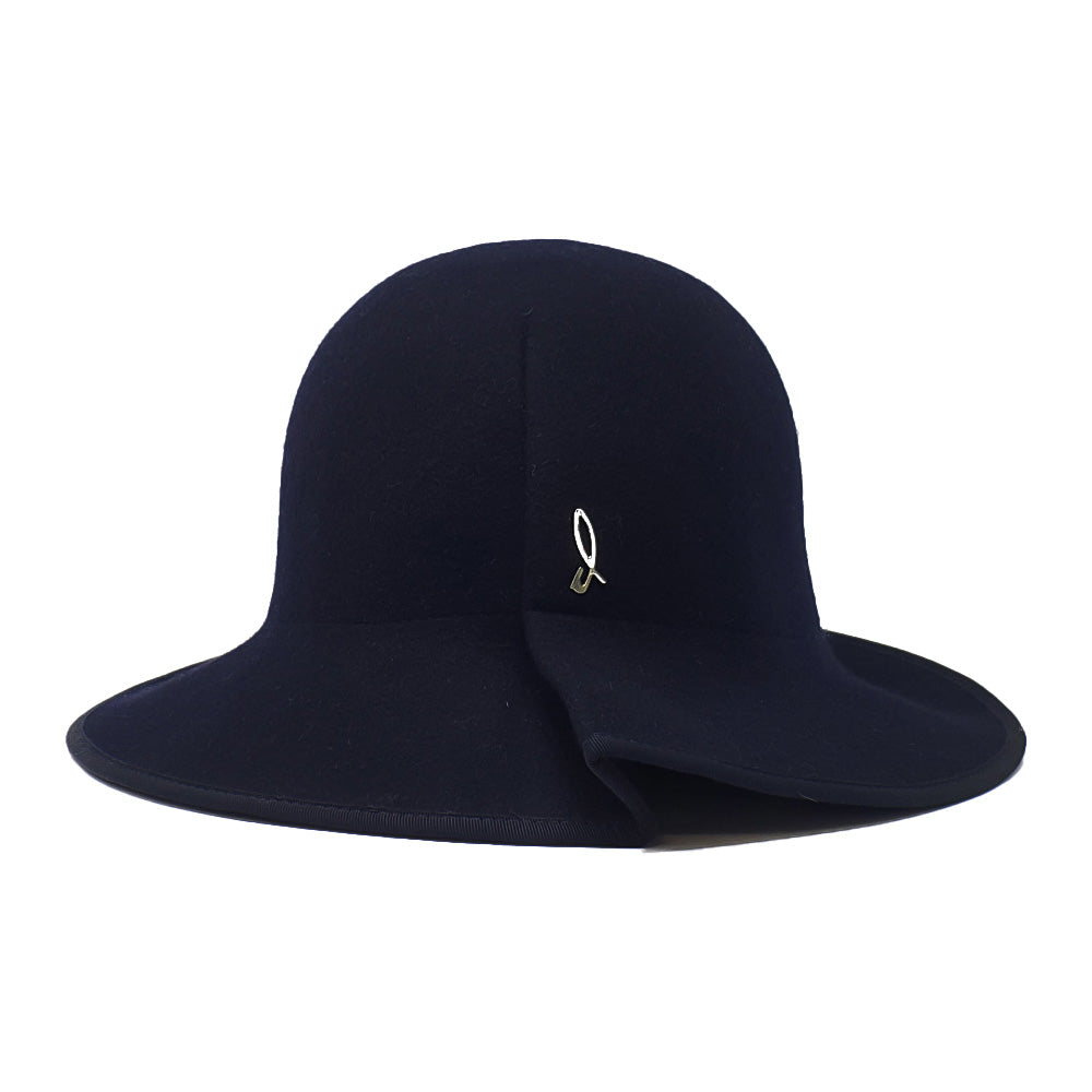 doria-1905-azulina-cappello-cloche-arrotolabile-in-feltro-lana-blu image 1