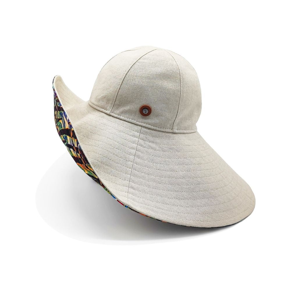 doria-1905-makasar-cappello-a-cupola-libera-in-canvas-di-cotone-reversibile image 1