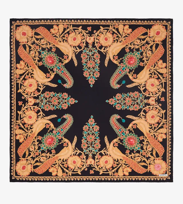 mantero-1902-archivio-n-56-maharaja-foulard-classic-carr-reverse-90x90-cm image 1