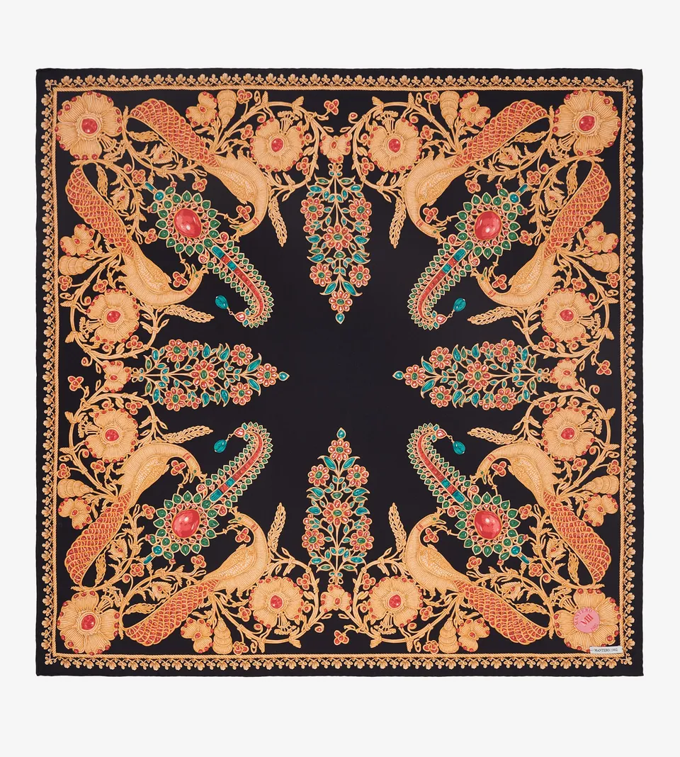 mantero-1902-archivio-n-56-maharaja-foulard-classic-carr-reverse-90x90-cm image 1