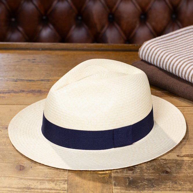 cappellificio-biellese-1935-originale-panama-nero-cappello-in-paglia-naturale-ec image 1