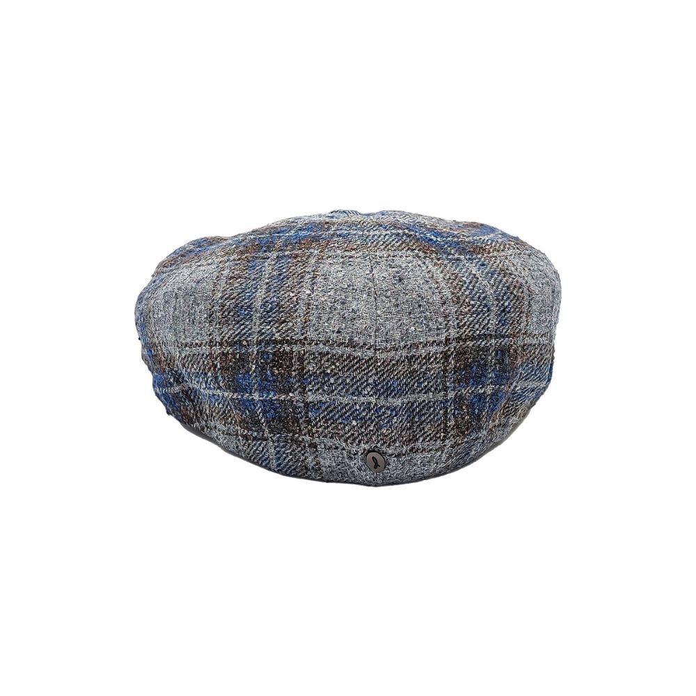 doria-1905-berretto-irlandese-8-spicchi-tartan-blu-cacao-grigio image 4