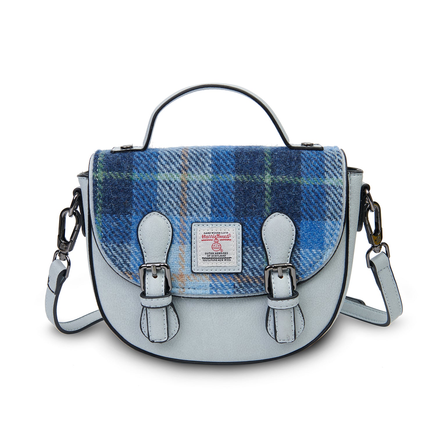cappellificio-biellese-1935-the-mini-cobble-satchel-blue-tartan image 1