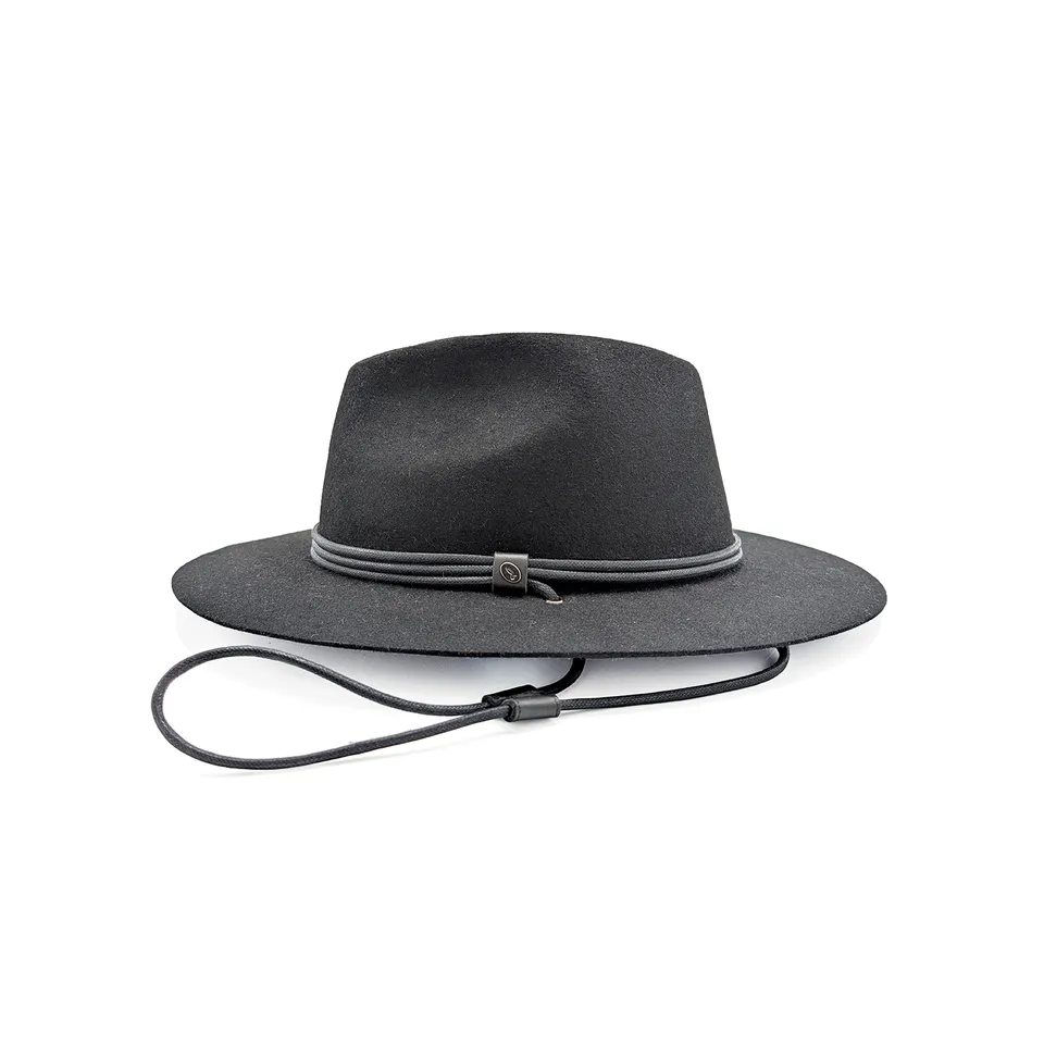 doria-1905-drop-cappello-in-feltro-di-lana-nero-con-laccio image 1