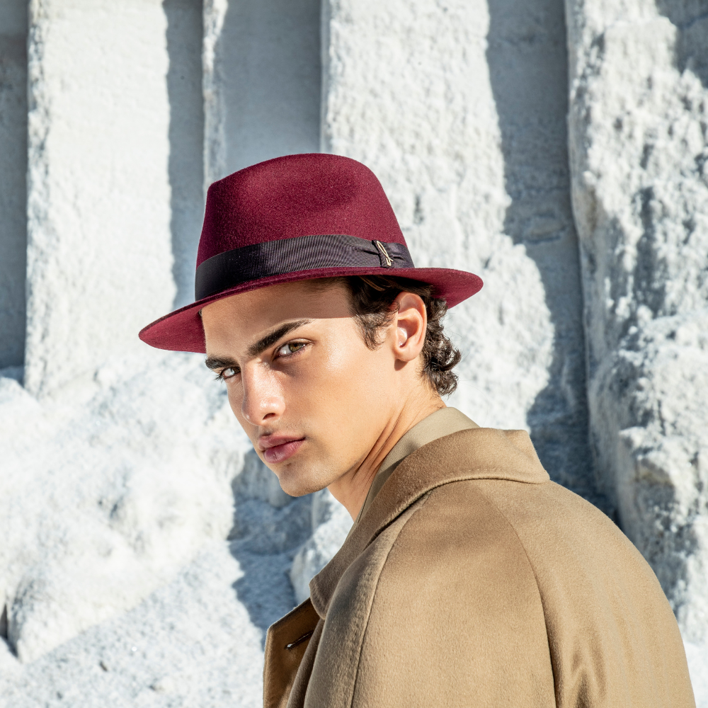 doria-1905-drop-cappello-in-feltro-di-lana-negroamaro image 2