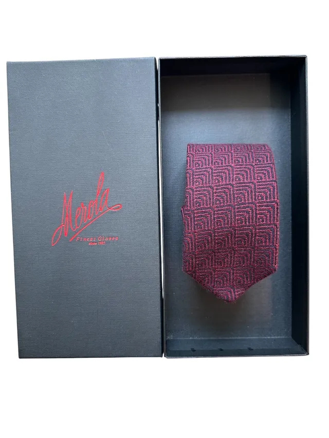 merola-gloves-cravatta-esclusiva-da-archivio-in-cashmere-100-fatta-a-mano-in-ita image 1
