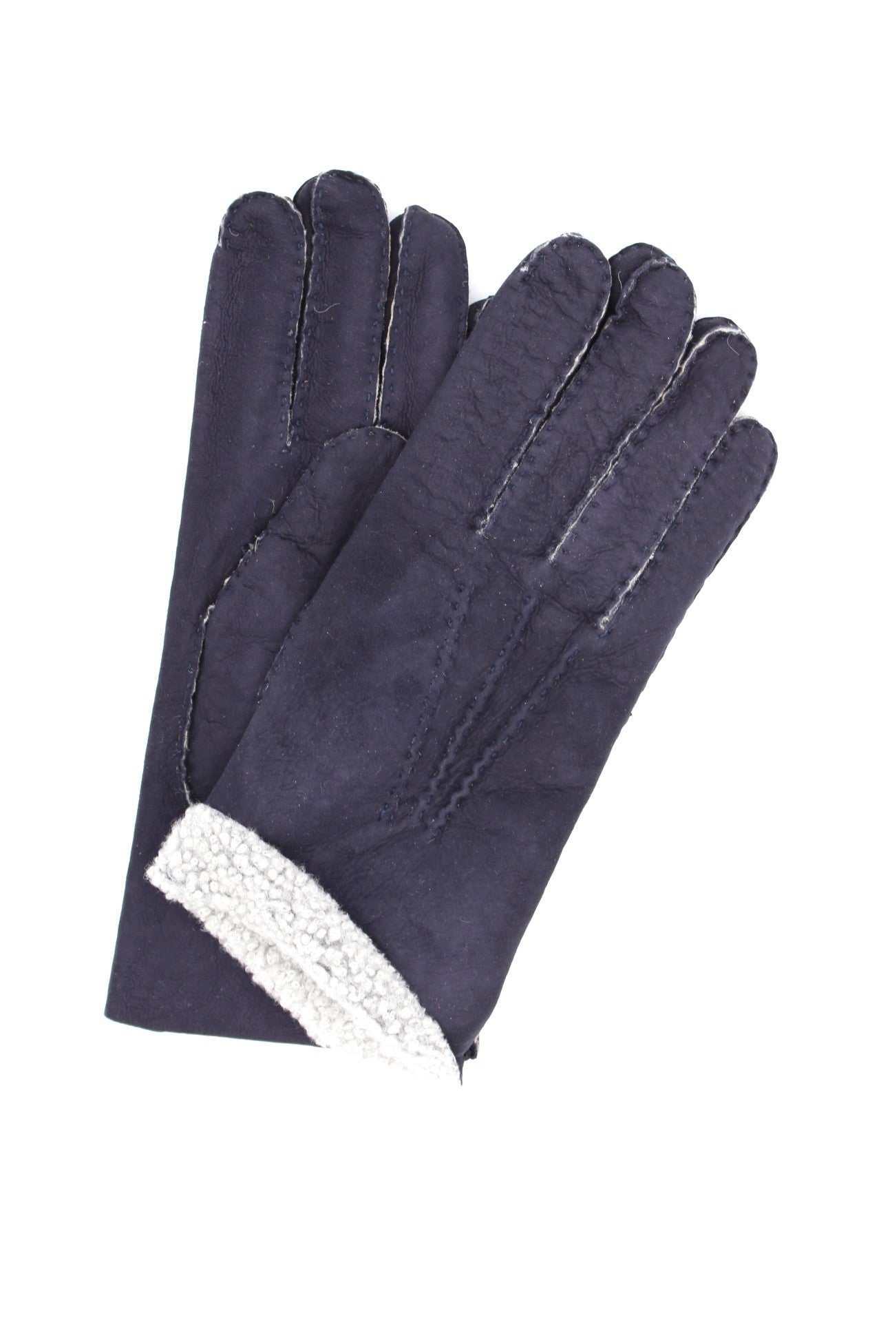 sermoneta-gloves-guanto-artik-in-pelle-di-montone-rovesciato-cucito-a-mano-navy image 1
