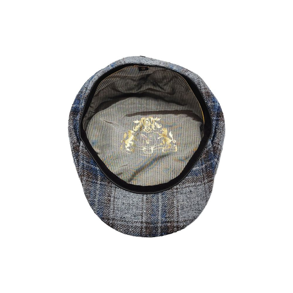 doria-1905-berretto-irlandese-8-spicchi-tartan-blu-cacao-grigio image 6