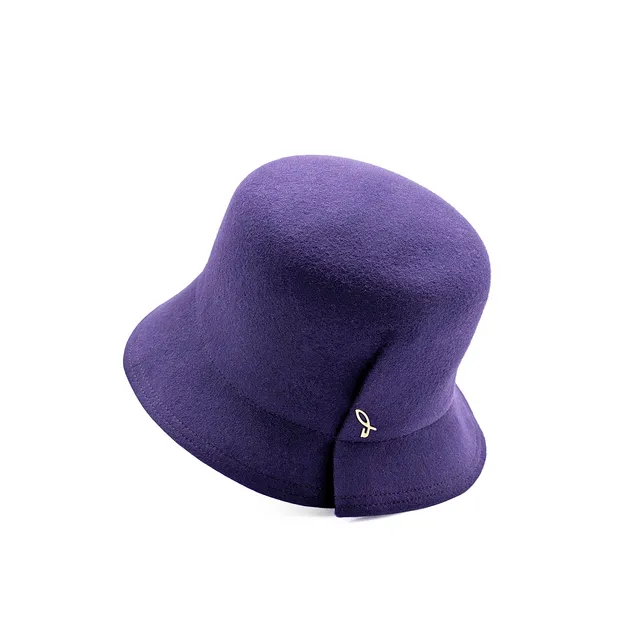 doria-1905-dalida-cappello-a-cloche-in-feltro-di-lana-viola image 1
