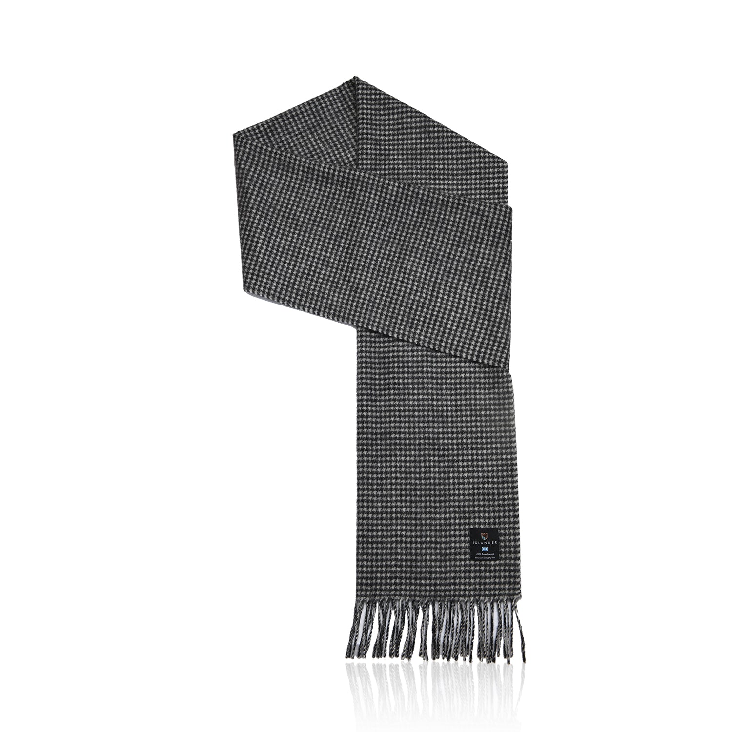 cappellificio-biellese-1935-sciarpa-lambswool-pied-de-poule-bianco-nero image 2