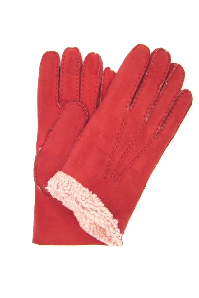 sermoneta-gloves-guanto-artik-in-pelle-di-montone-rovesciato-cucito-a-mano-rosso image 1