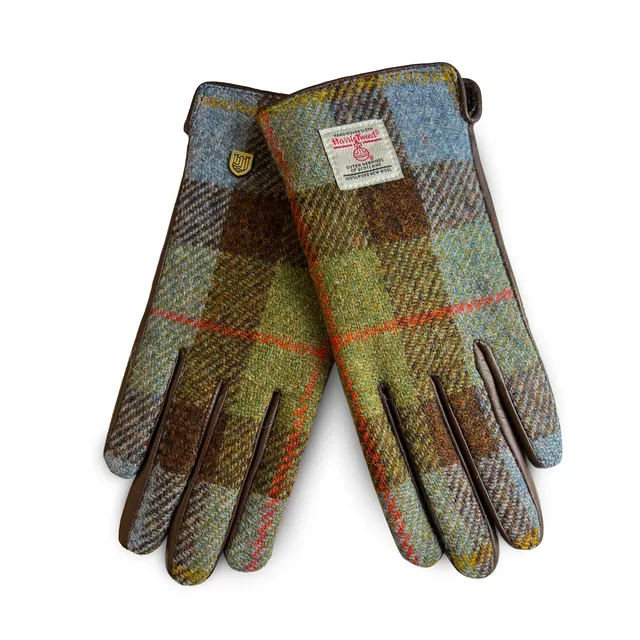 cappellificio-biellese-1935-guanti-uomo-in-harris-tweed-con-dita-touchscreen-tar image 1