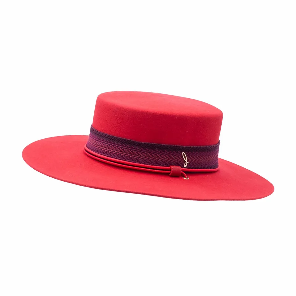 doria-1905-salento-toledo-cappello-tesa-larga-in-feltro-rosso image 1