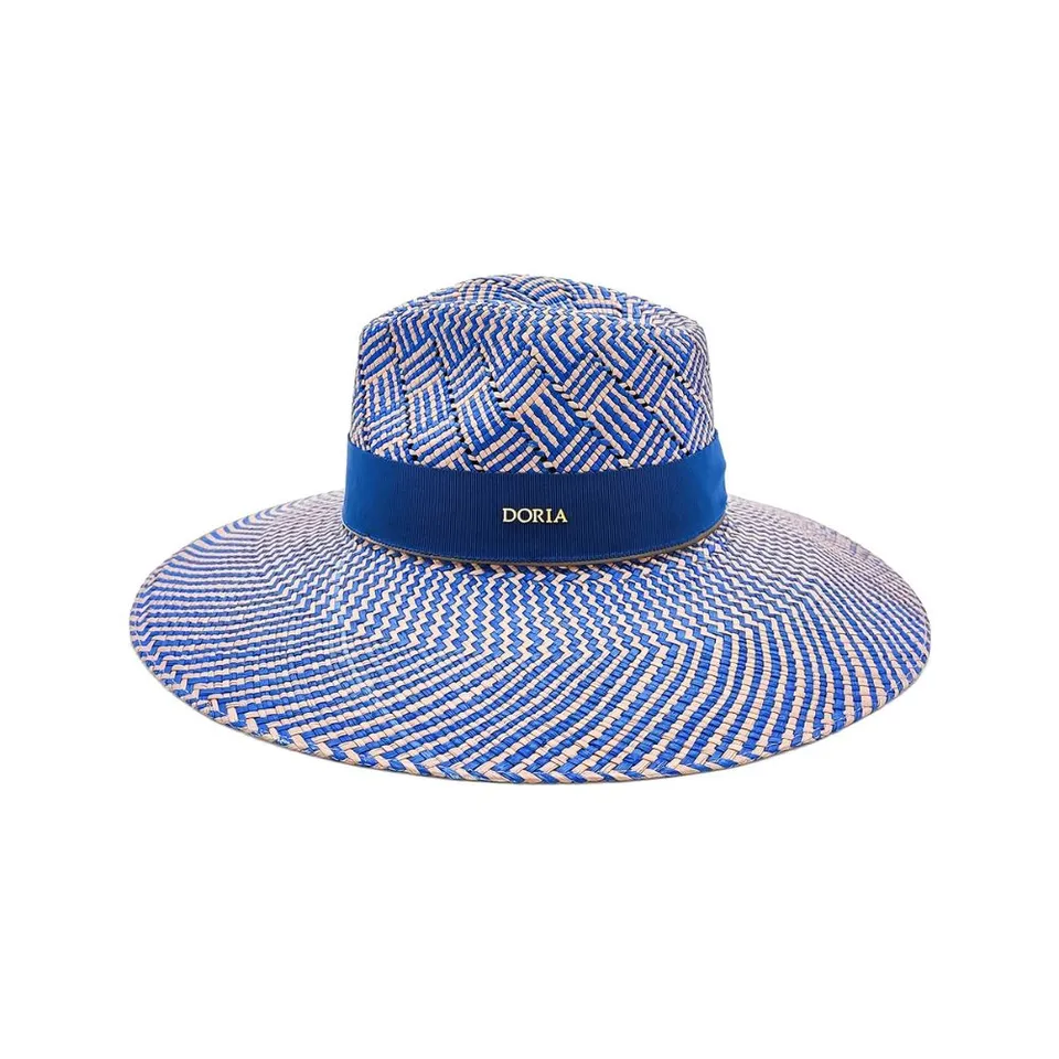 doria-1905-karen-cappello-drop-donna-in-panama-brisa-blu-e-beige-tesa-larga image 1