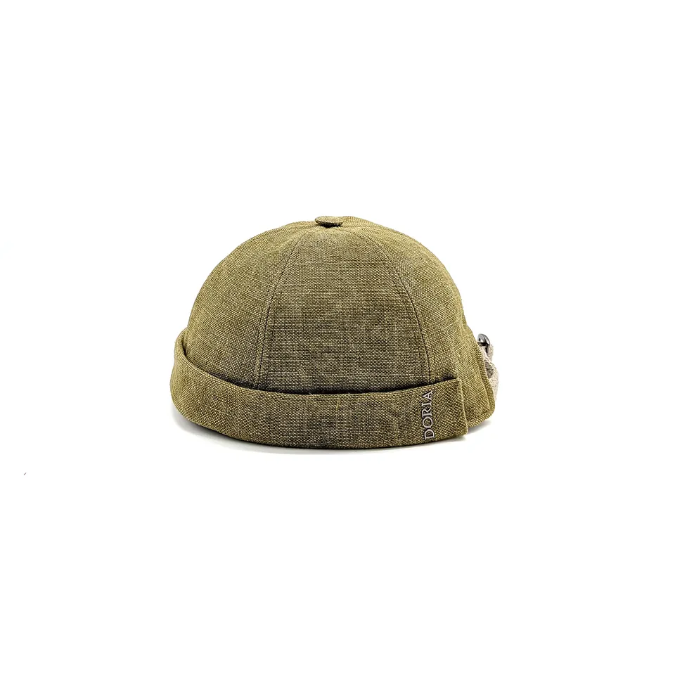 doria-1905-docker-berretto-zuccotto-in-lino-washed-raw image 1