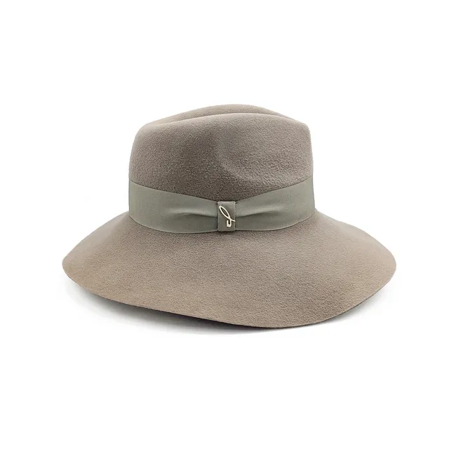 doria-1905-drop-cappello-a-tesa-larga-in-feltro-di-lapin-velour-nocciola image 1