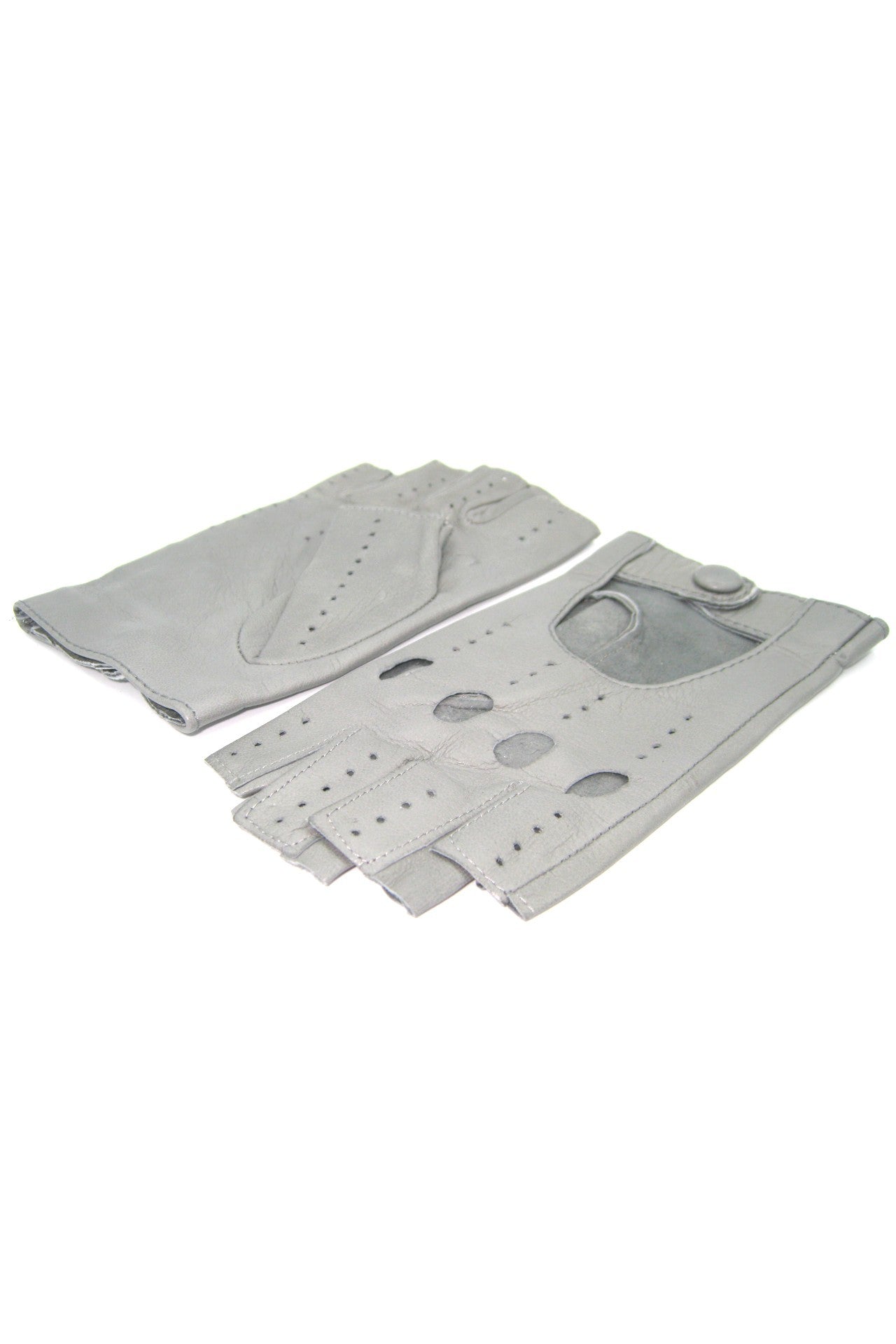sermoneta-gloves-guanto-da-guida-sfoderato-1-2-dita-in-nappa-grigio-perla image 3
