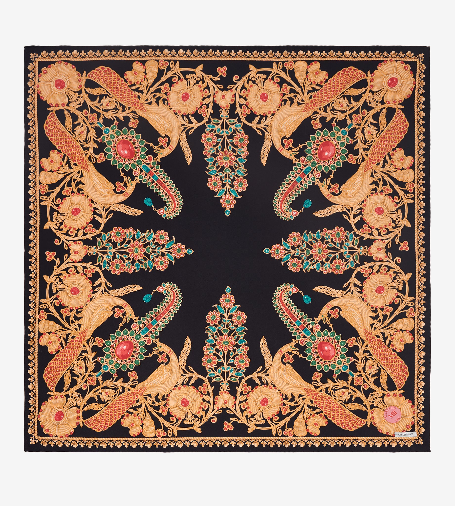 mantero-1902-archivio-n-56-maharaja-foulard-classic-carr-reverse-90x90-cm image 1