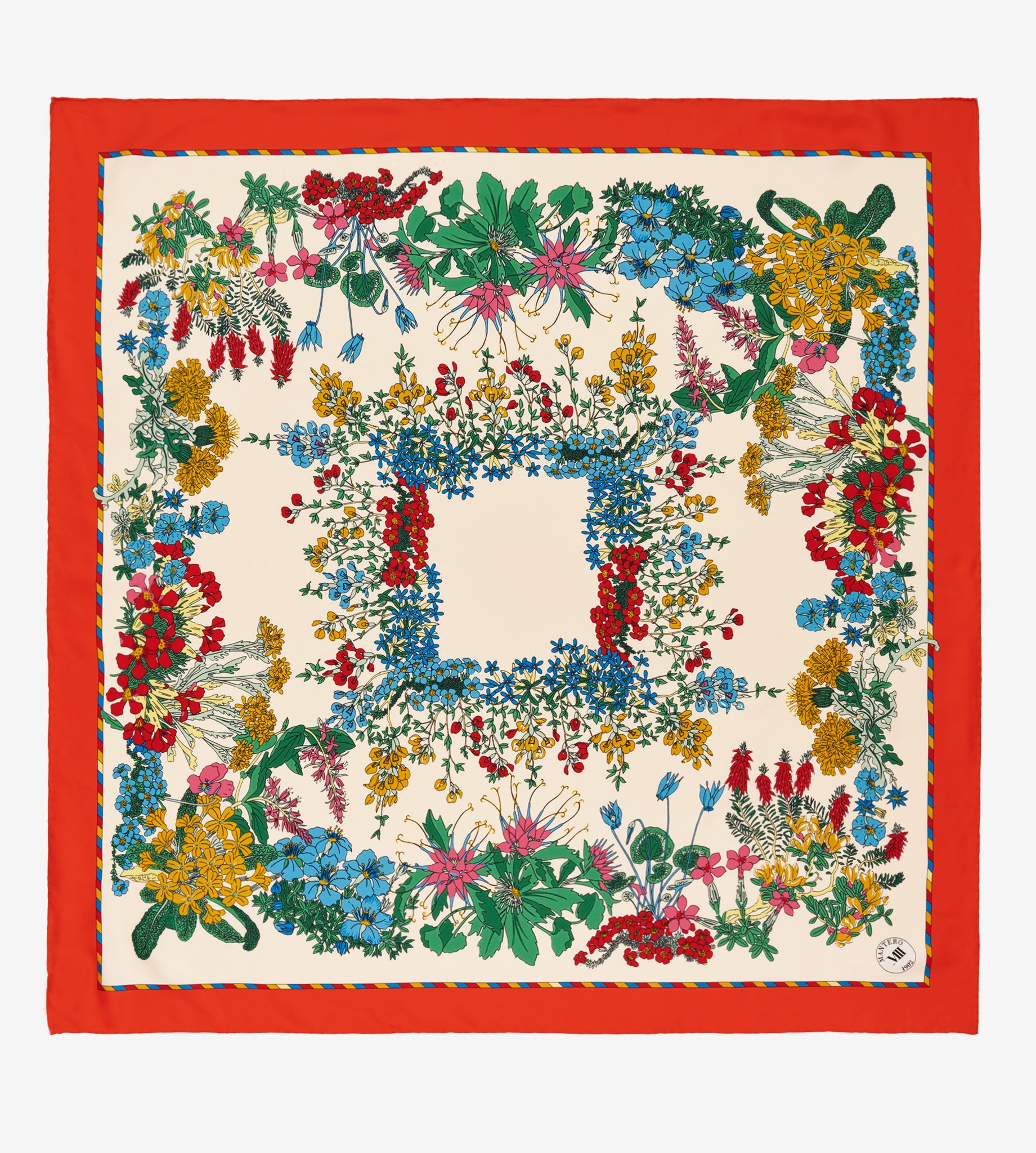 mantero-1902-archivio-n-59-flowers-grand-slam-foulard-classico-90x90-cm image 1