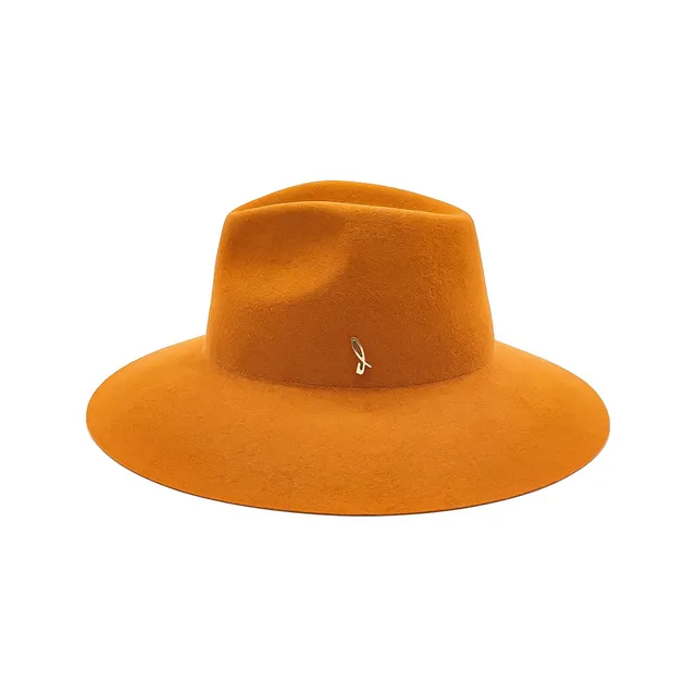 doria-1905-drop-cappello-a-tesa-larga-in-feltro-di-lapin-rasato-color-curcuma image 1