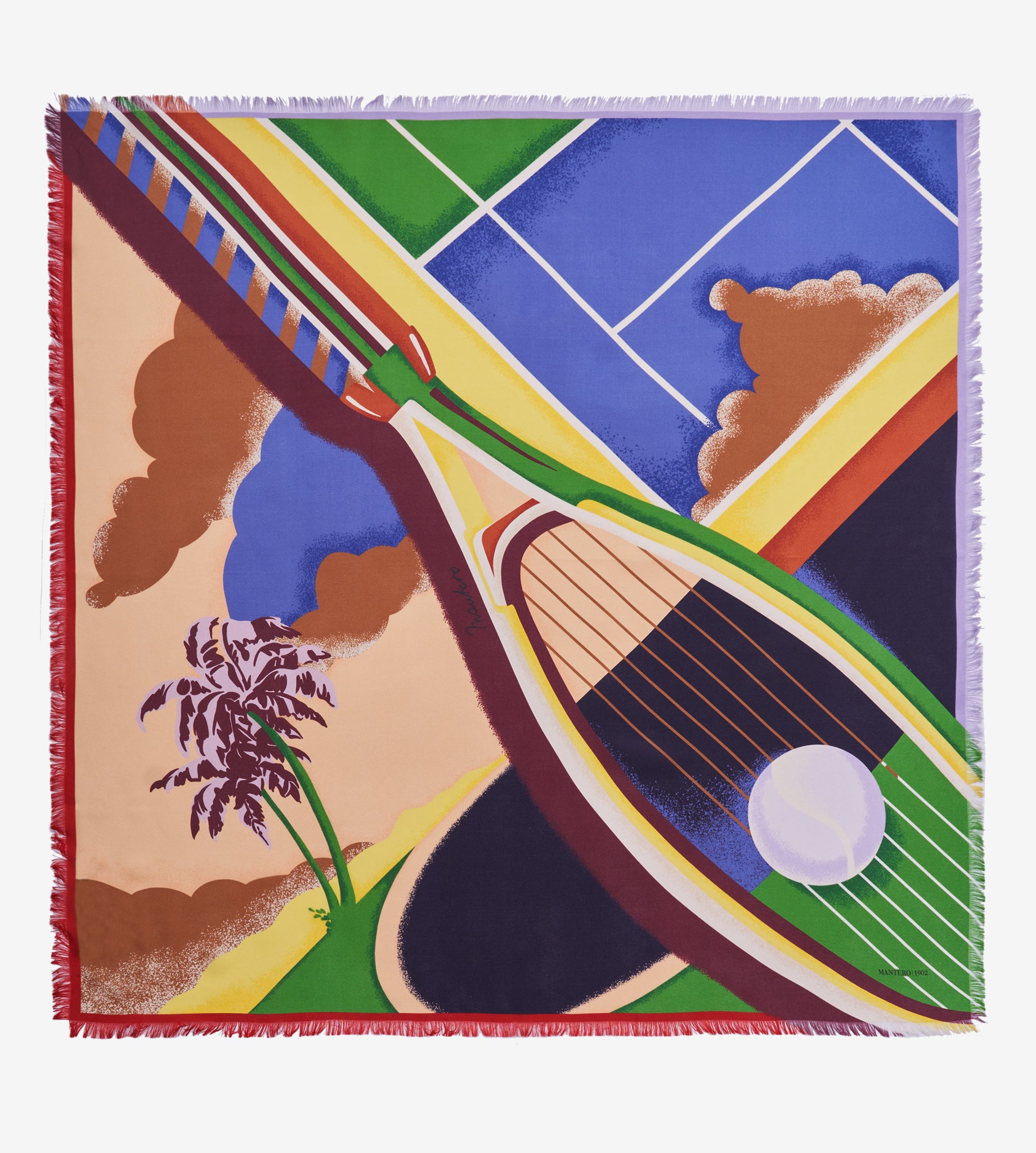 foulard-match-point-mantero-1902-small-carr-67x67-cm-sfrangiato-a-mano-made-in-i image 1