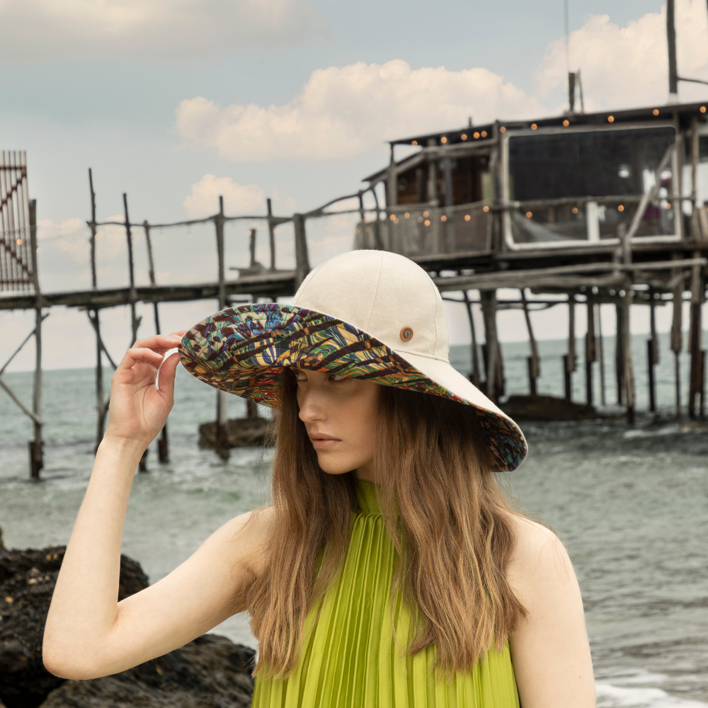 doria-1905-makasar-cappello-a-cupola-libera-in-canvas-di-cotone-reversibile image 2