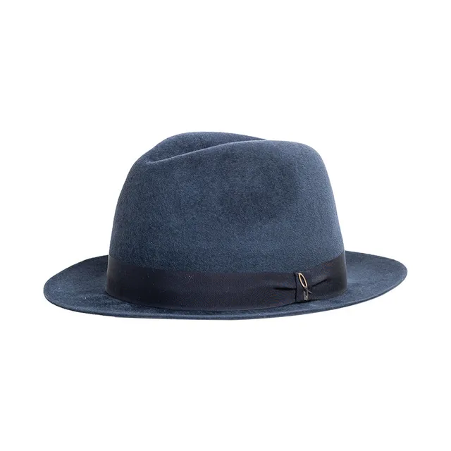 doria-1905-vittorio-cappello-fedora-ala-stretta-in-feltro-velour-fumo image 1