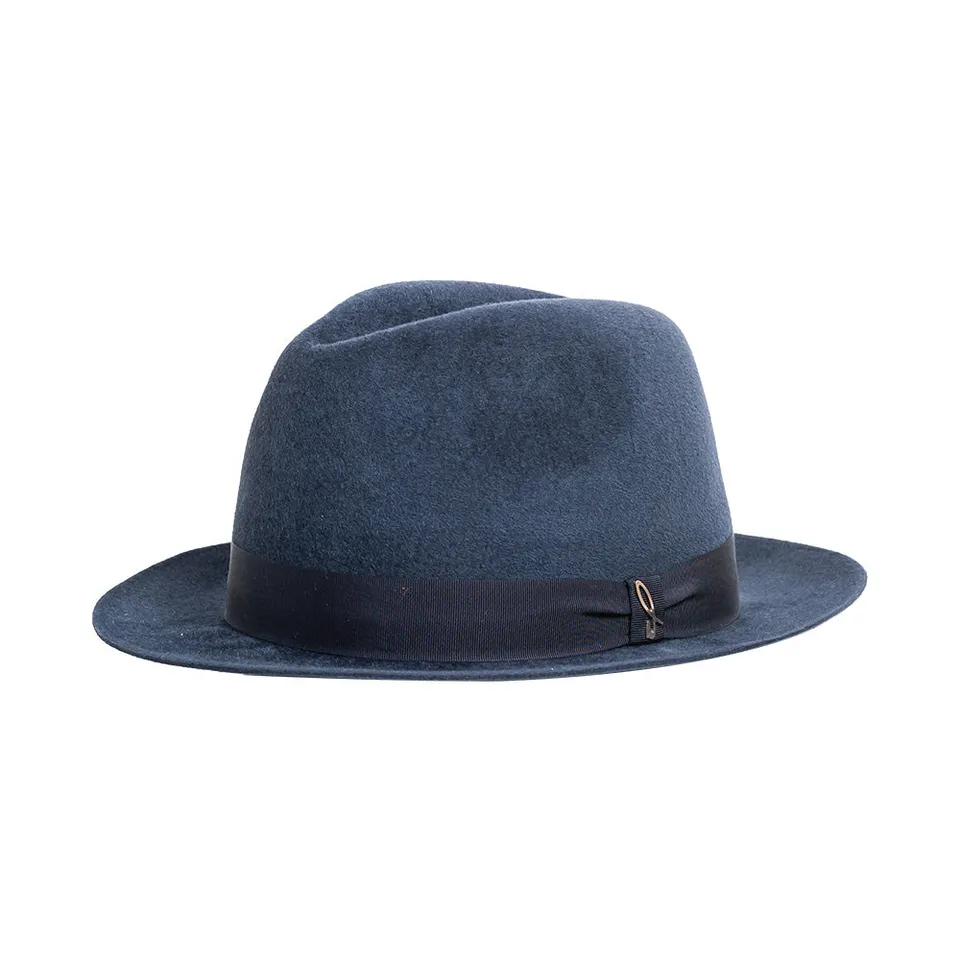 doria-1905-vittorio-cappello-fedora-ala-stretta-in-feltro-velour-fumo image 1