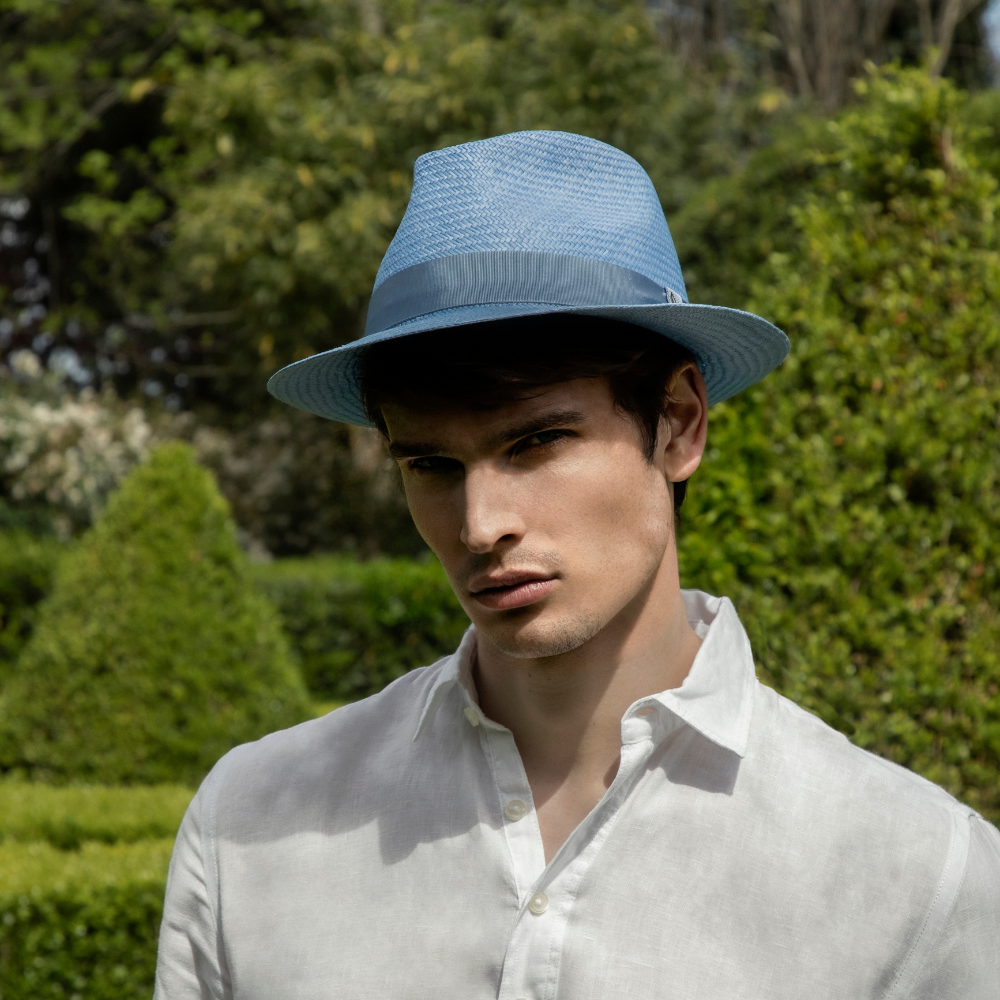 doria-1905-droplet-cappello-panama-tesa-piccola-azzurro-orizzonte image 2