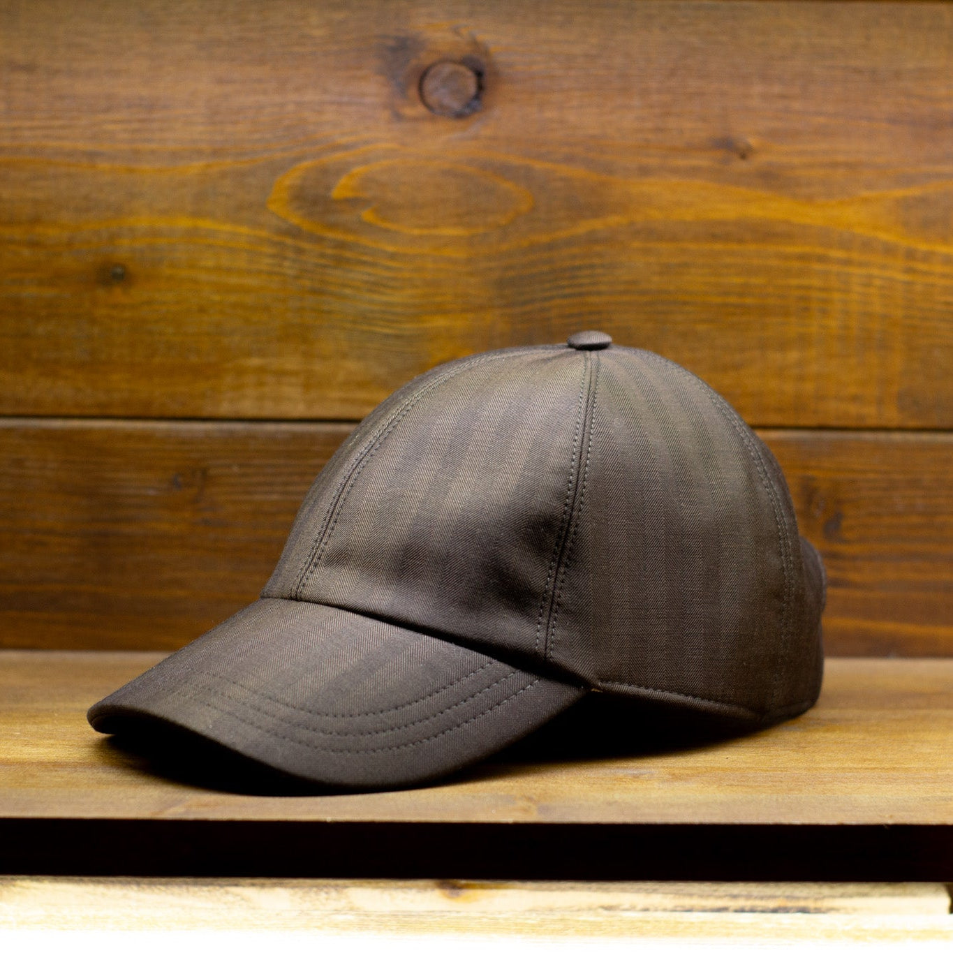 cappellificio-biellese-1935-baseball-pt-cappello-baseball-spina-di-pesce-marrone image 2
