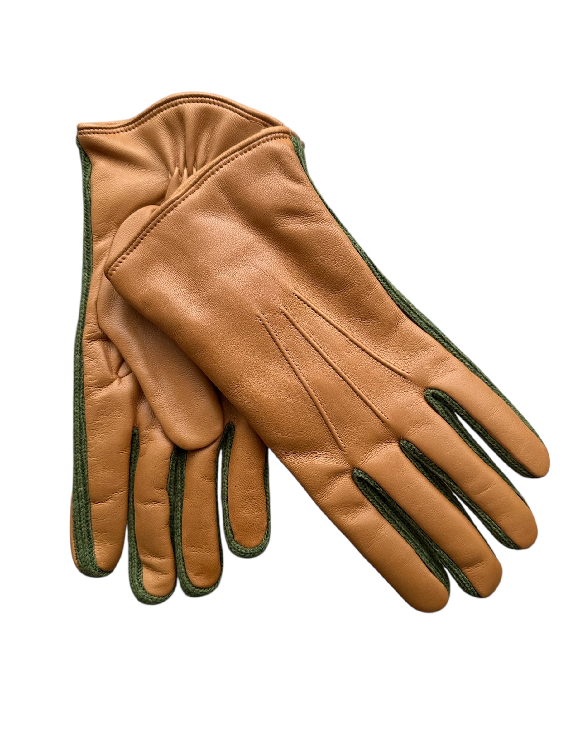merola-gloves-guanti-in-pelle-nappa-con-profilo-in-lana-e-fodera-in-cashmere-oro image 1