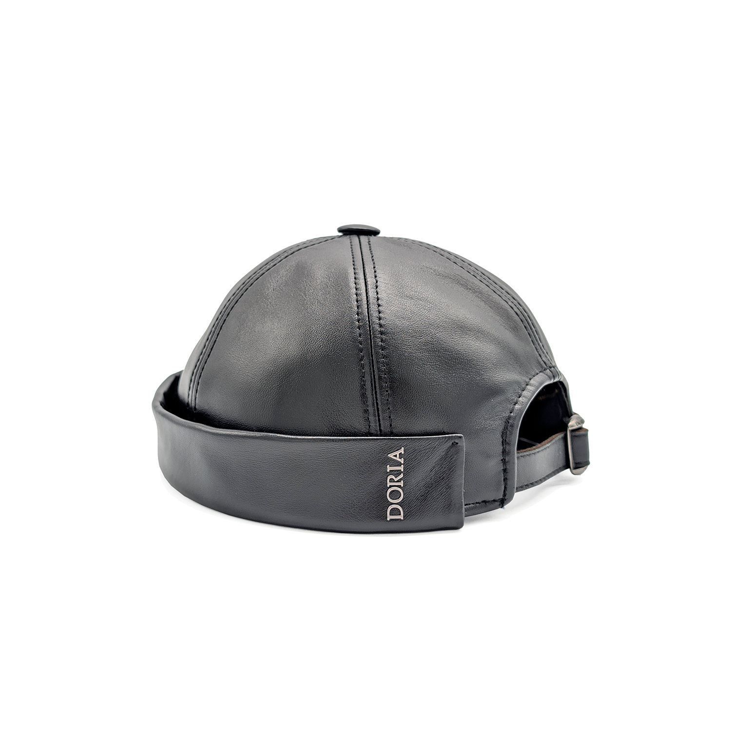 doria-1905-docker-berretto-zuccotto-ecopelle-nero image 1