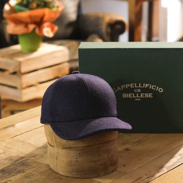 cappellificio-biellese-1935-berretto-da-baseball-in-lana-blu-navy-subalpino image 1