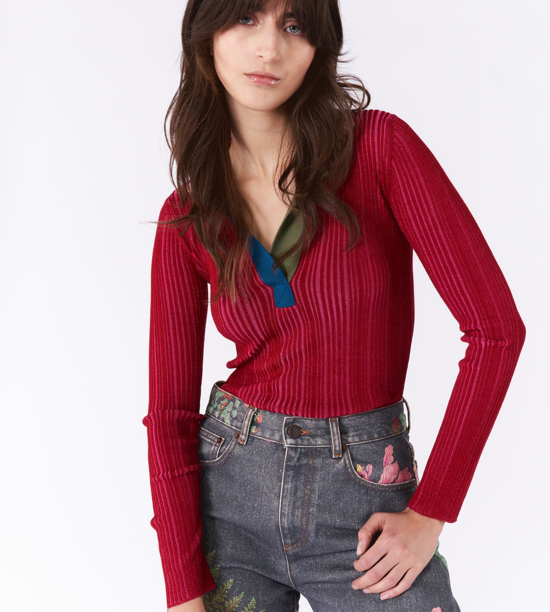 mantero-1902-marghe-jeans-in-cotone-stampato-effetto-stone-washed-gamba-larga-co image 6