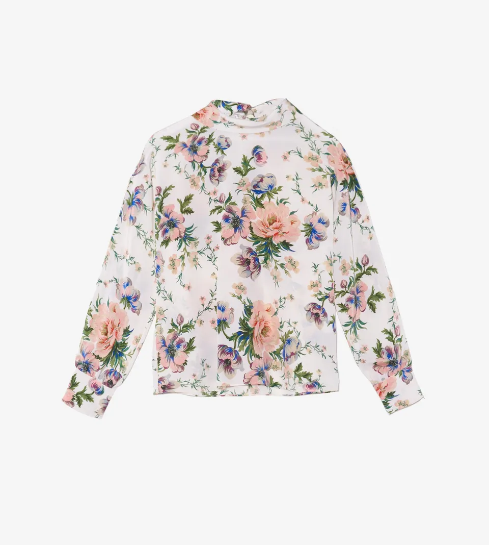 mantero-1902-tecla-blusa-con-colletto-alto-e-bottoni-in-seta-reversibile-made-in image 1