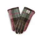 cappellificio-biellese-1935-guanti-donna-harris-tweed-pink-green-tartan-touchscr image 1