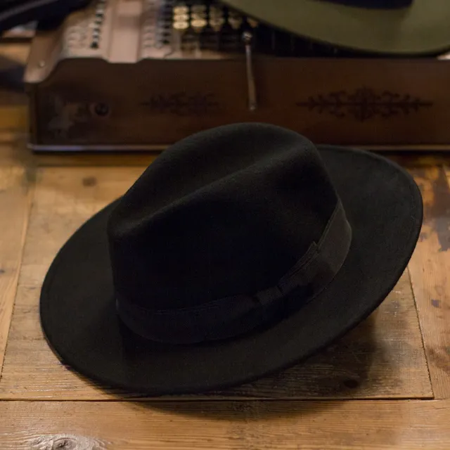 cappellificio-biellese-1935-fedora-nero-doppio-nastro image 1