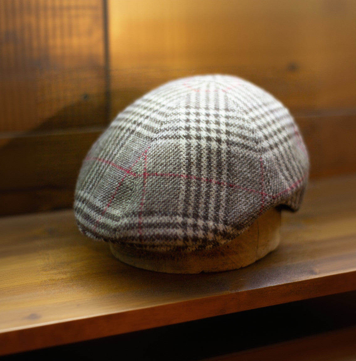 cappellificio-biellese-1935-driving-six-check-marrone-aw25-cappello-da-guida-a-6 image 2