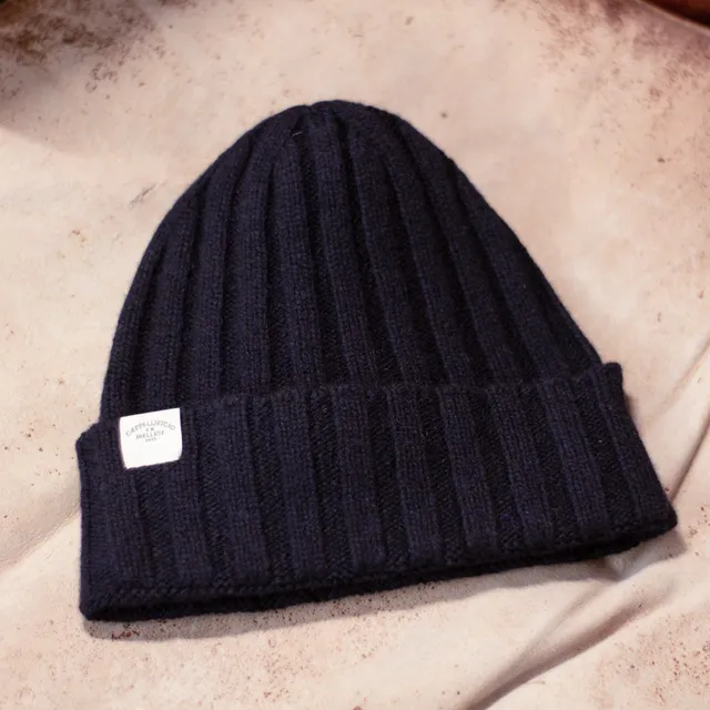 cappellificio-biellese-1935-cuffia-in-cashmere-blu-berretto-beanie image 1