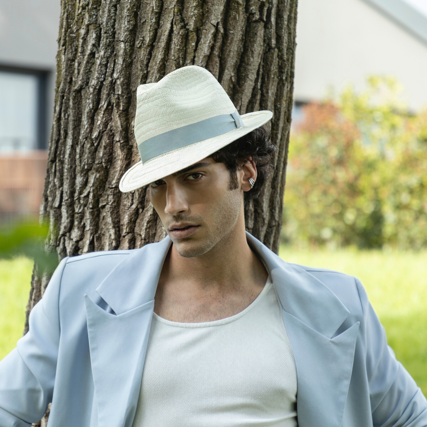 doria-1905-vittorio-cappello-fedora-in-panama-herringbone-con-cinta-azzurra image 2