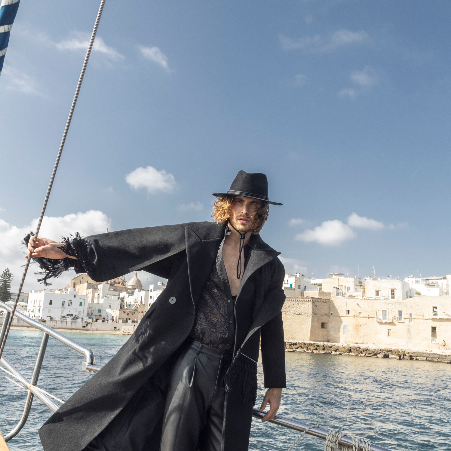 doria-1905-drop-cappello-in-feltro-di-lana-nero-con-laccio image 2