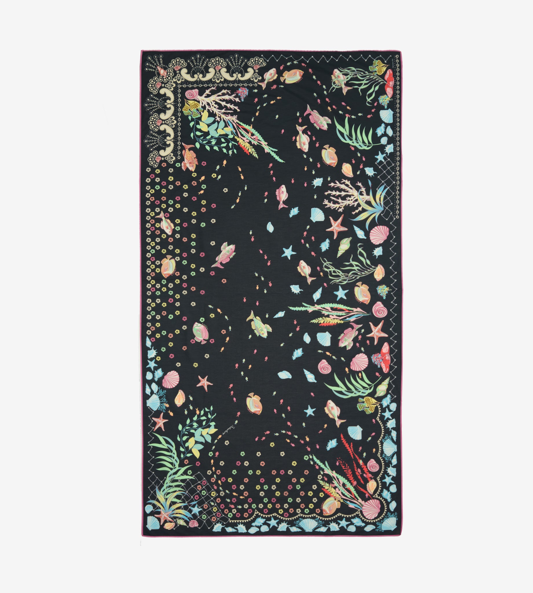foulard-starfish-stories-mantero-1902-grande-formato-100x195-cm-made-in-italy image 2