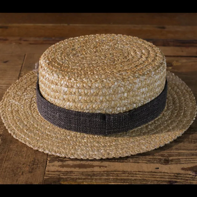 cappellificio-biellese-1935-boater-hat-brown-linen-paglia-sennit image 1